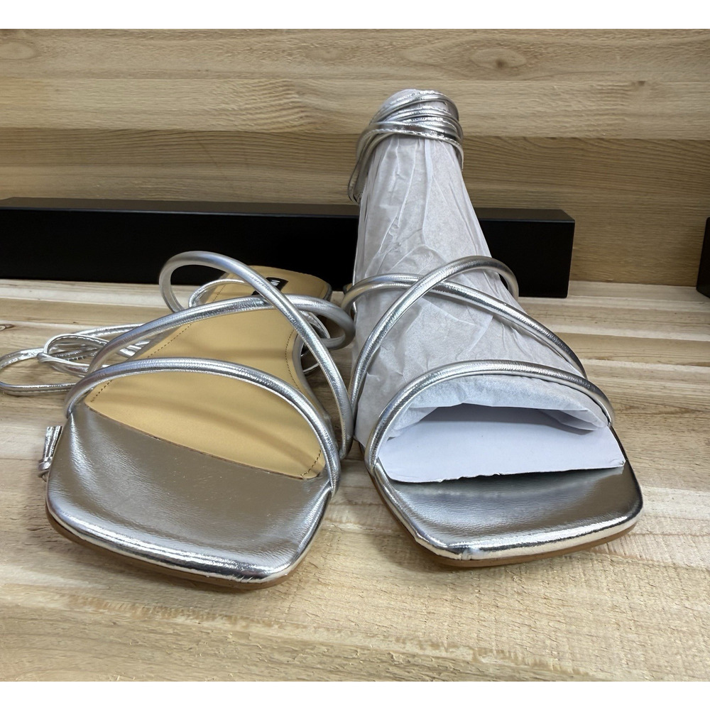 Sandals Nine West Silver Women's Size 8.5M - Picture 7 of 11